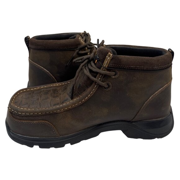 Ariat Mens Edge LTE Moc Composite Toe Work Brown Croco Leather Boot Size 7.5 D - Picture 6 of 11